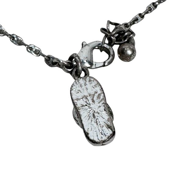 Flip Flop Sandal Charm Bracelet 10” Silver Tone Chain Lobster Clasp Beach Gift - Picture 4 of 7